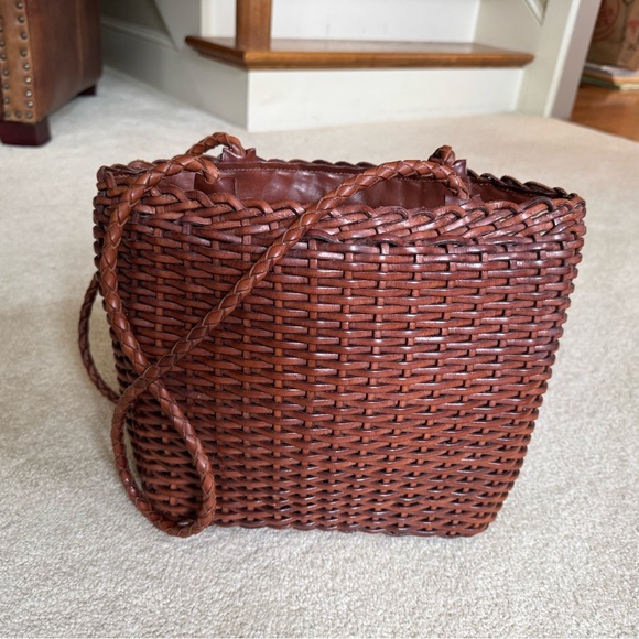 Handbags - Italian leather Woven Brown Women’s Shoulder Bag